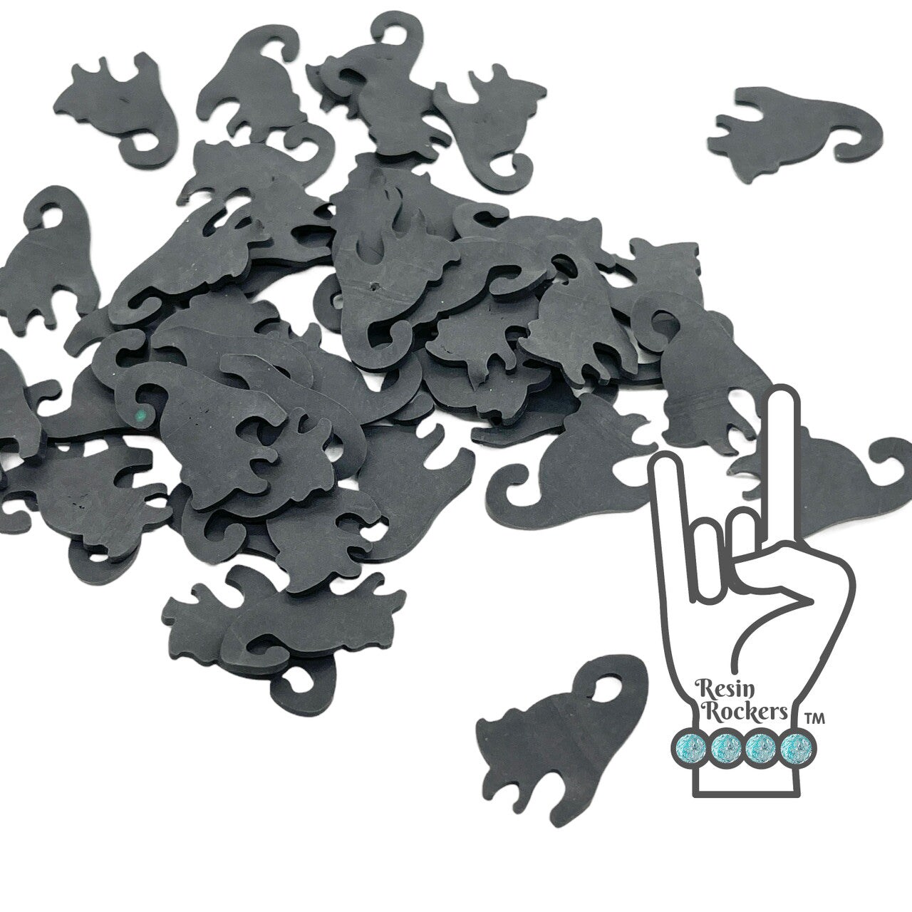 Extra Large Black Cats Polymer Clay Pieces for Epoxy and UV Resin Art